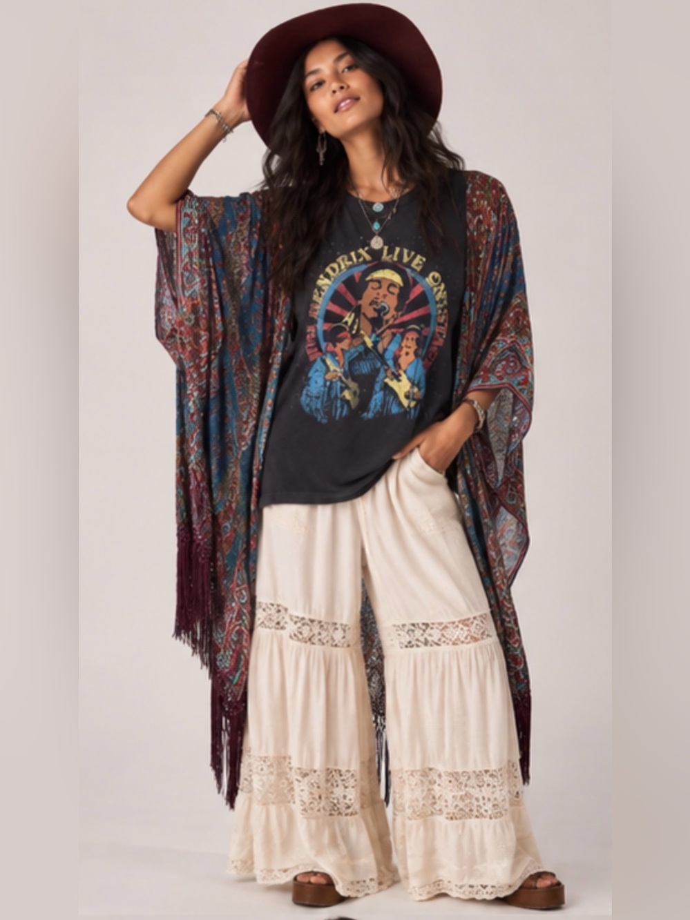 Jimi Hendrix Graphic Kimono Tee